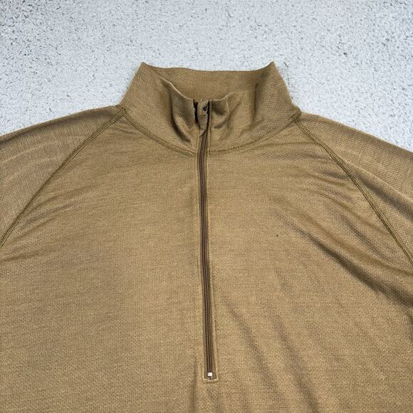 Halys PCU Level 1 Shirt Brown Military Long Sleeve Shirt 1/4 Zip Base Mens Large - Picture 2 of 8